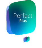 Paketlogo Small Perfect Plus 4 K Stick White Das Logo des waipu.tv 4K Sticks mit Perfect Plus