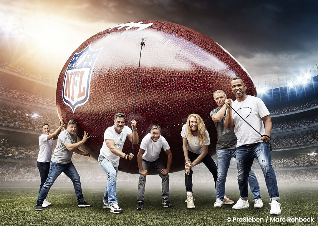 Das ProSieben NFL Super Bowl Team präsentiert sich
