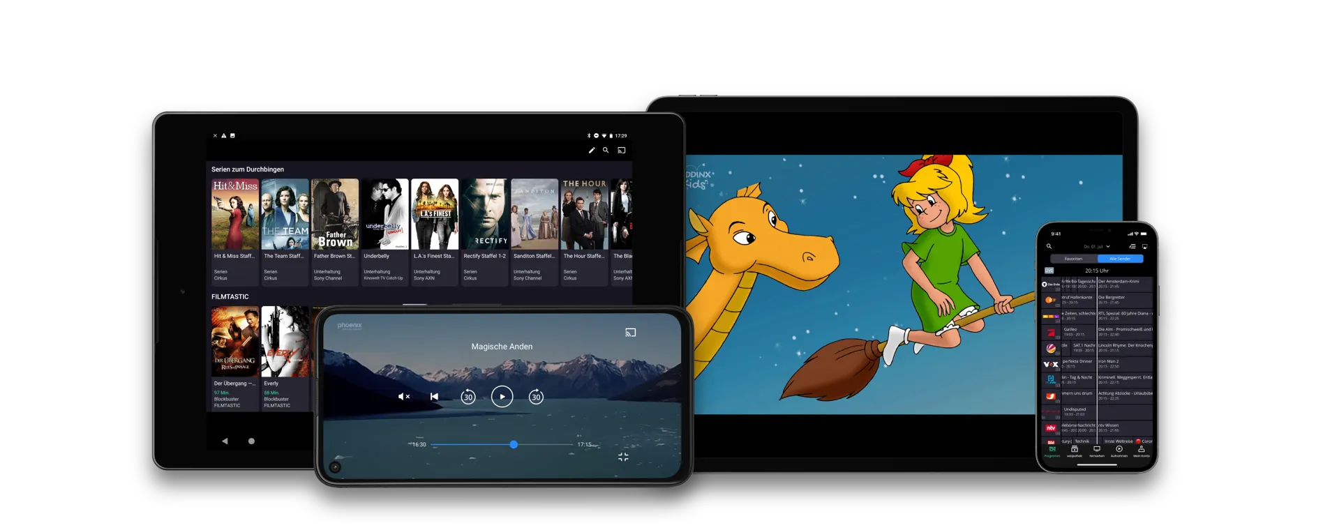 So gehts Stage Mobile Desktop@2x waipu.tv auf verschiedenen Smartphones und Tablets