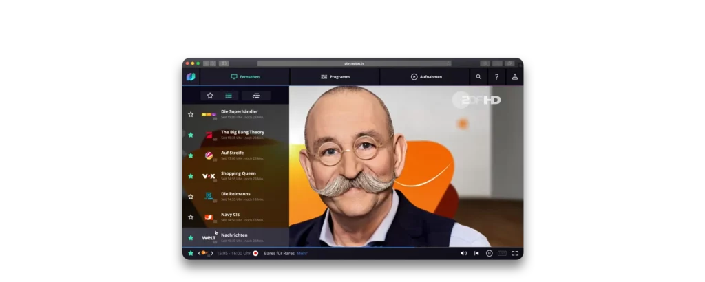 ZDF Livestream im waipu.tv Web Player