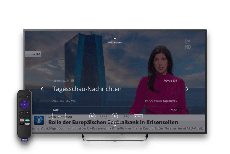 So Gehs Stage Roku Mobile@2x Tagesschau Livestream in der waipu.tv App für den Roku TV Stick