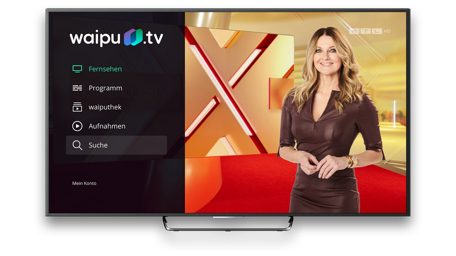 Fernsehen auf dem Smart TV mit der waipu.tv-App.