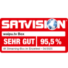 waipu.tv Box – Satvision Testurteil 2025 waipu.tv Box: Testnote "SEHR GUT" mit 95,5 Prozent beim 4K Streaming-Box Einzeltest bei Satvision.