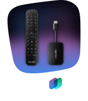 waipu.tv Stick - TV-Streaming Stick mit leuchtender Fernbedienung.