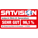 SATVISION Testsiegel 2025 für den waipu.tv Stick (2. Gen.)