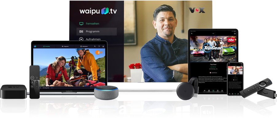 Auf allen Geräten Online-Livestream schauen mit waipu.tv